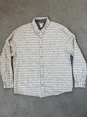 Carbon 2 Cobalt Effortlessly Cool Cotton Linen Dash Shirt in Men's Sz. L - VGUC